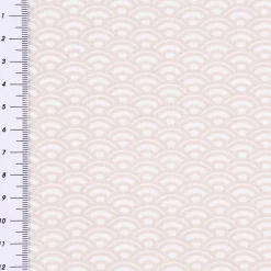 Baumwollstoff SAIJO Wellen Bögen grafisch weiß beige 1,5m Breite