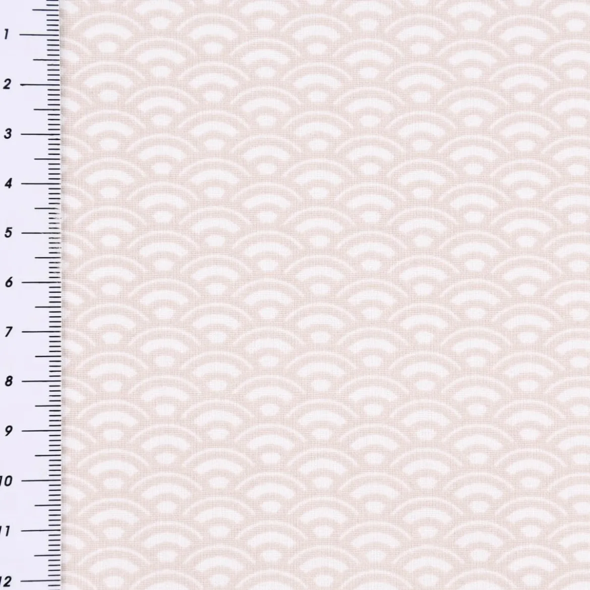 Baumwollstoff SAIJO Wellen Bögen grafisch weiß beige 1,5m Breite