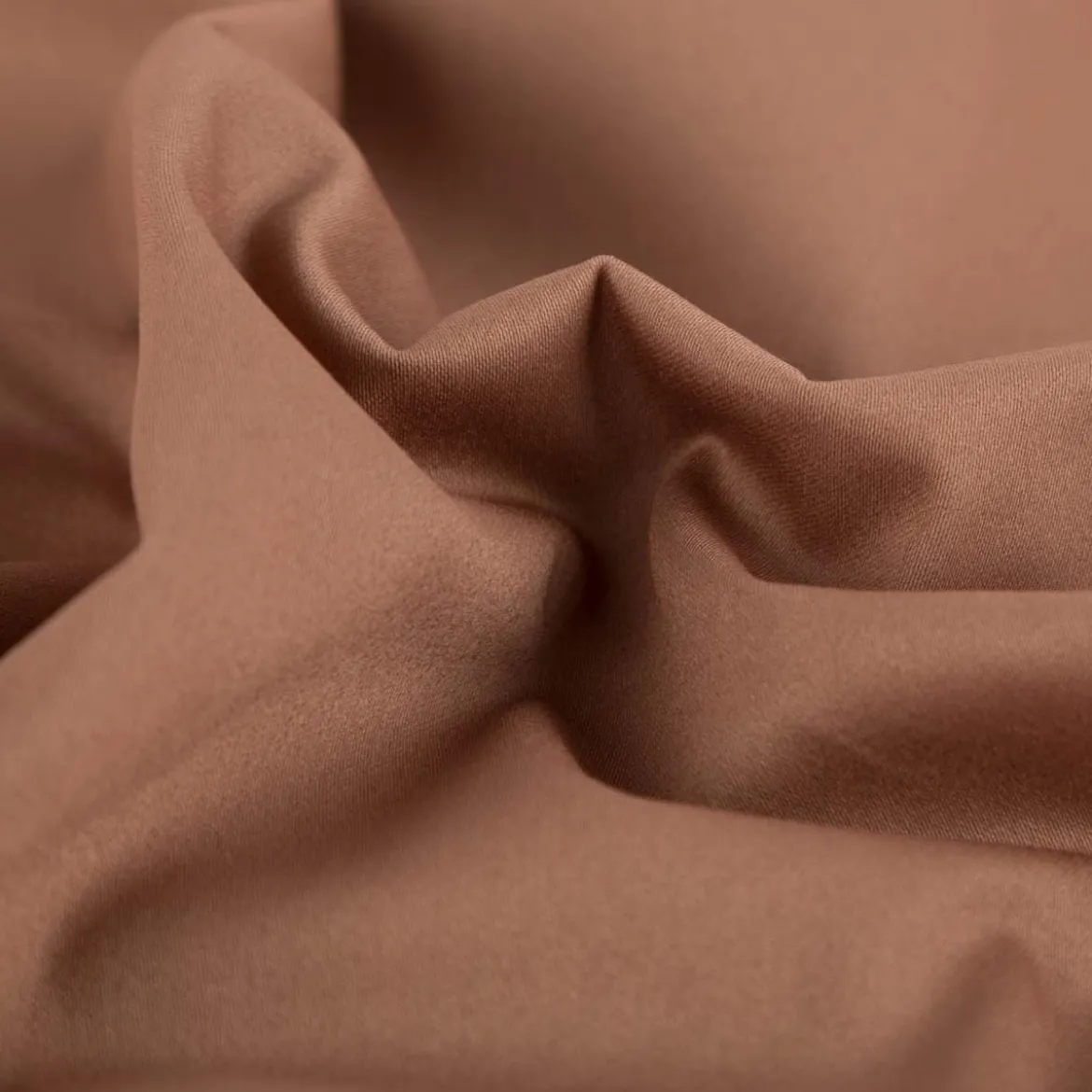 Baumwollstoff Satin Spandex zimt 1,46m Breite