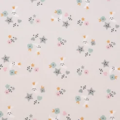 Baumwollstoff SINS Mond Sterne Blümchen beige grau mint rosa ocker 1,50m Breite