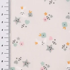 Baumwollstoff SINS Mond Sterne Blümchen beige grau mint rosa ocker 1,50m Breite