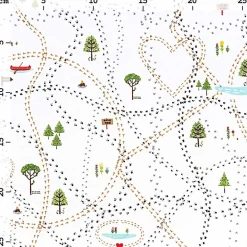Baumwollstoff Spurensuche im Schnee weiß bunt von Rico Design 50x140cm