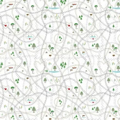 Baumwollstoff Spurensuche im Schnee weiß bunt von Rico Design 50x140cm