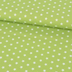 Baumwollstoff Sterne ca. 1x1cm lime grün weiß 1,40m Breite