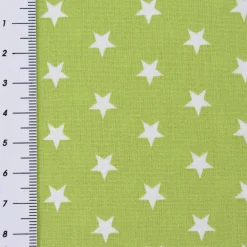 Baumwollstoff Sterne ca. 1x1cm lime grün weiß 1,40m Breite