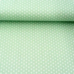 Baumwollstoff Sterne ca. 1x1cm mint weiß