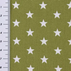 Baumwollstoff Sterne ca. 1x1cm oliv grün weiß 1,40m Breite