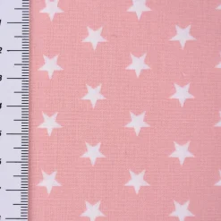 Baumwollstoff Sterne ca. 1x1cm rosa weiß 1,40m Breite