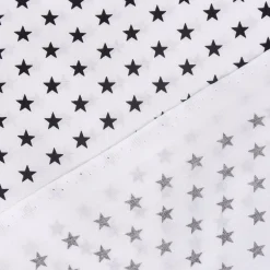 Baumwollstoff Sterne ca. 1x1cm weiß schwarz