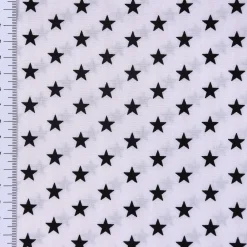 Baumwollstoff Sterne ca. 1x1cm weiß schwarz
