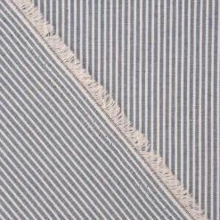 Baumwollstoff Streifen leichte Webware Tissee Country jeansblau ecru 1,45m breit