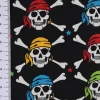 Baumwollstoff Totenkopf Pirat Sterne schwarz weiß bunt 1,6m Breite