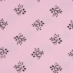 Baumwollstoff Trachten Blumen Ornament rosa schwarz 1,50m Breite