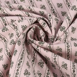 Baumwollstoff Trachten Blumen Ranken Punkte rosa khaki 1,50m Breite