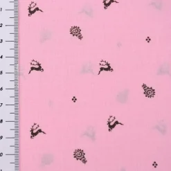 Baumwollstoff Trachten Blumen Hirsche Punkte rosa braun 1,50m Breite