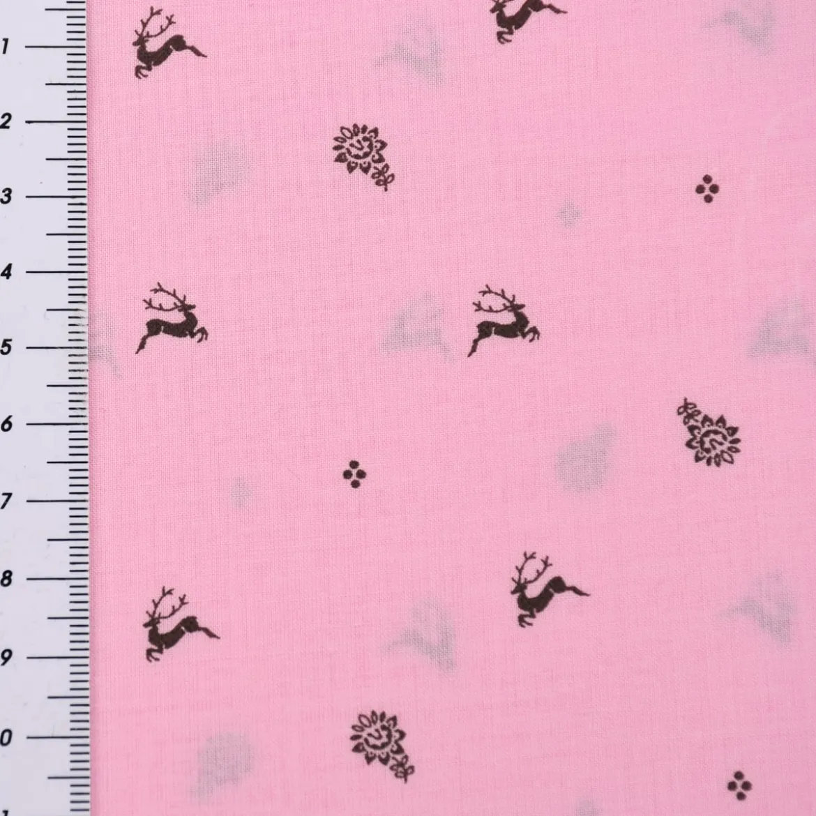 Baumwollstoff Trachten Blumen Hirsche Punkte rosa braun 1,50m Breite