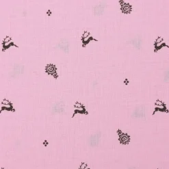 Baumwollstoff Trachten Blumen Hirsche Punkte rosa braun 1,50m Breite