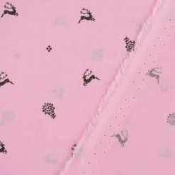Baumwollstoff Trachten Blumen Hirsche Punkte rosa braun 1,50m Breite