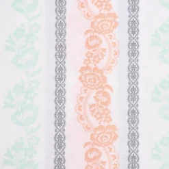 Baumwollstoff Trachten Blumen Ranken Streifen weiß mint rosa grau 1,50m Breite