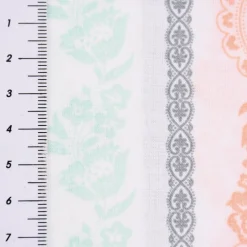 Baumwollstoff Trachten Blumen Ranken Streifen weiß mint rosa grau 1,50m Breite