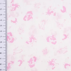 Baumwollstoff Trachten Hühner Hähne weiß pink 1,50m Breite