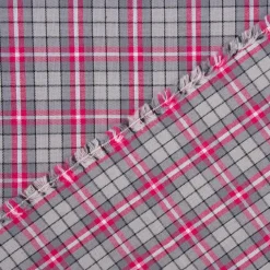 Baumwollstoff Trachten Kariert grau pink schwarz 1,50m Breite
