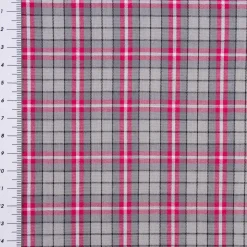 Baumwollstoff Trachten Kariert grau pink schwarz 1,50m Breite