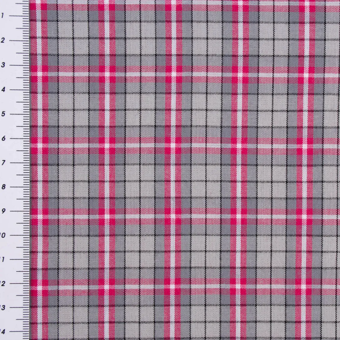 Baumwollstoff Trachten Kariert grau pink schwarz 1,50m Breite