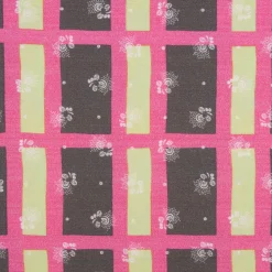 Baumwollstoff Trachten Karo Streublumen olivgrün maigrün pink 1,50m Breite