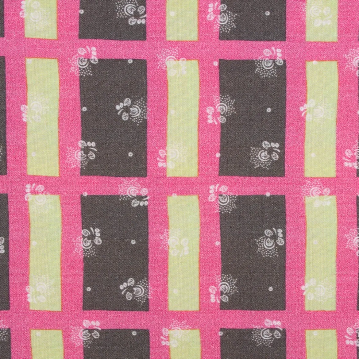 Baumwollstoff Trachten Karo Streublumen olivgrün maigrün pink 1,50m Breite