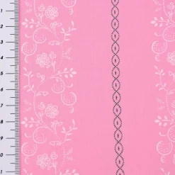 Baumwollstoff Trachten Ranken Blumen Punkte rosa weiß grün 1,50m Breite