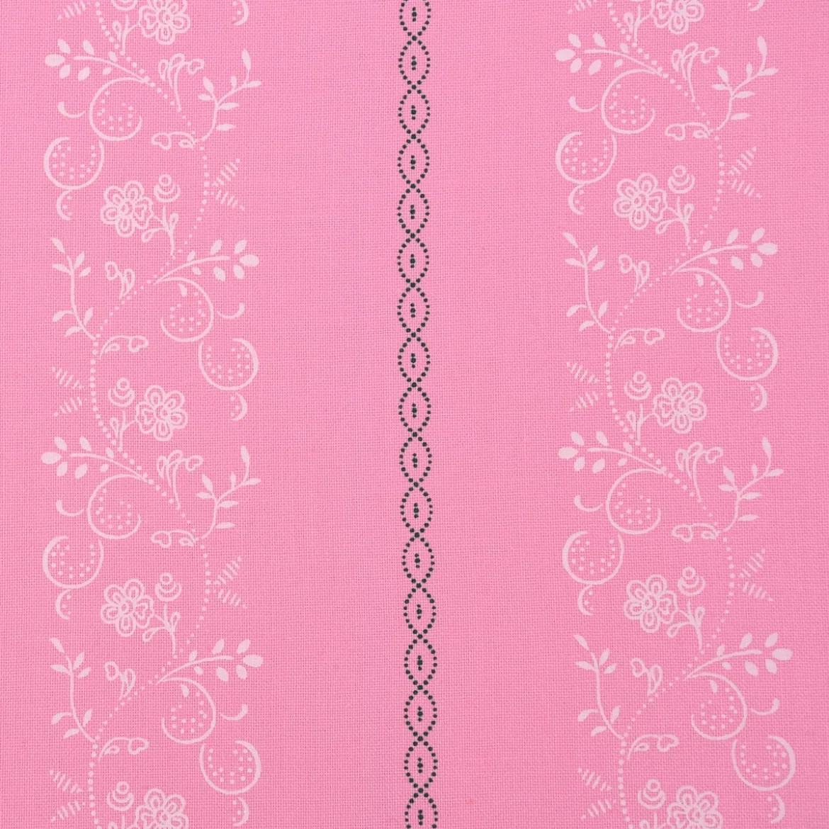 Baumwollstoff Trachten Ranken Blumen Punkte rosa weiß grün 1,50m Breite