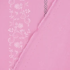 Baumwollstoff Trachten Ranken Blumen Punkte rosa weiß grün 1,50m Breite