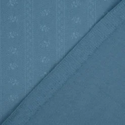 Baumwollstoff Trachten Ranken Blätter Ornamentstreifen graublau hellblau 1,50m Breite