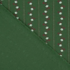 Baumwollstoff Trachten Ranken Blüten Blätter kleine Punkte grün weiß rot 1,50m Breite