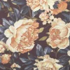Baumwollstoff Trachtenstoff Classic Rosen dunkelblau gelb feinfädig und seidig glatt 1,40m Breite