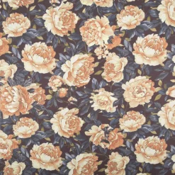 Baumwollstoff Trachtenstoff Classic Rosen dunkelblau gelb feinfädig und seidig glatt 1,40m Breite