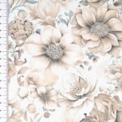 Baumwollstoff Trachtenstoff Classic Rosen beige feinfädig und seidig glatt 1,40m Breite
