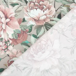 Baumwollstoff Trachtenstoff Classic Rosen mintgrün rosa feinfädig und seidig glatt 1,40m Breite