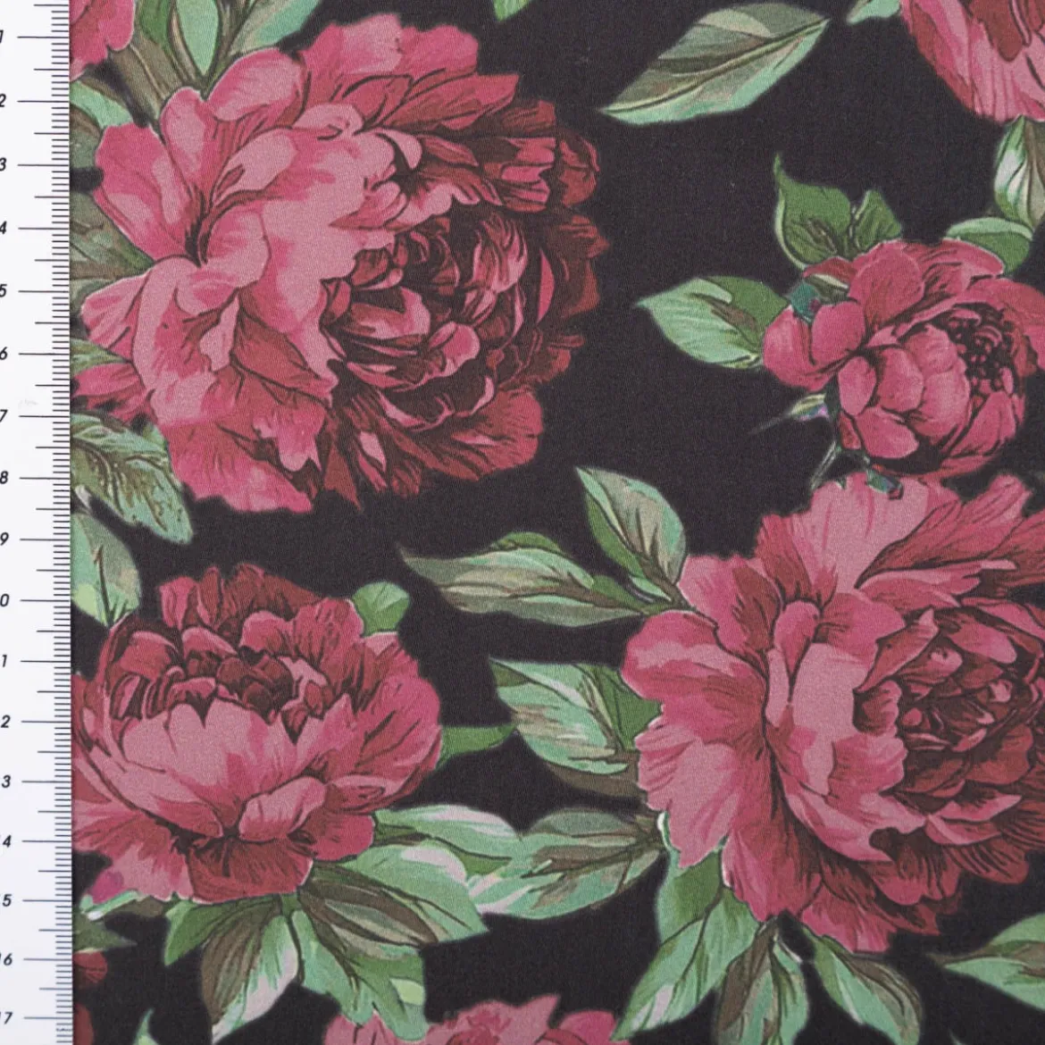 Baumwollstoff Trachtenstoff Classic Rosen dunkelblau pink feinfädig und seidig glatt 1,40m Breite