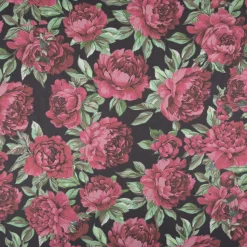 Baumwollstoff Trachtenstoff Classic Rosen dunkelblau pink feinfädig und seidig glatt 1,40m Breite