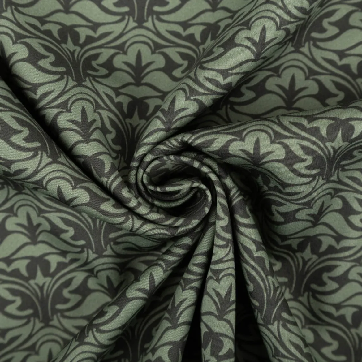 Baumwollstoff Trachtenstoff Classic Ornamente klein grün feinfädig und seidig glatt 1,40m Breite
