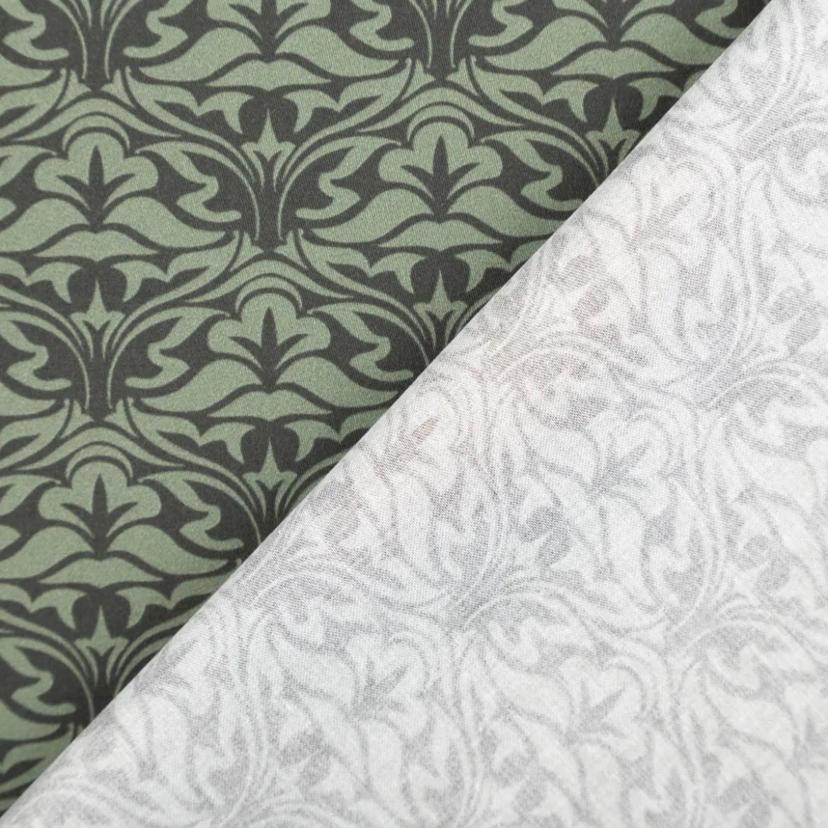 Baumwollstoff Trachtenstoff Classic Ornamente klein grün feinfädig und seidig glatt 1,40m Breite