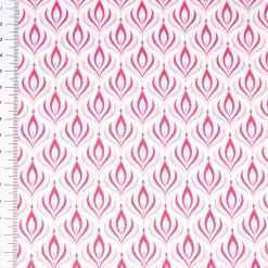 Baumwollstoff Trachtenstoff Retro Ornamente weiß pink feinfädig und seidig glatt 1,40m Breite