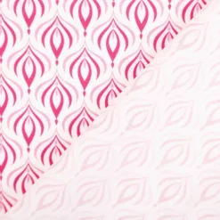 Baumwollstoff Trachtenstoff Retro Ornamente weiß pink feinfädig und seidig glatt 1,40m Breite