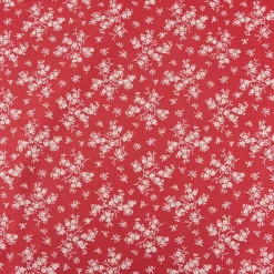 Baumwollstoff Trachtenstoff Blumen rot beige 1,4m Breite