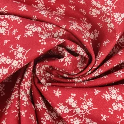 Baumwollstoff Trachtenstoff Blumen rot beige 1,4m Breite