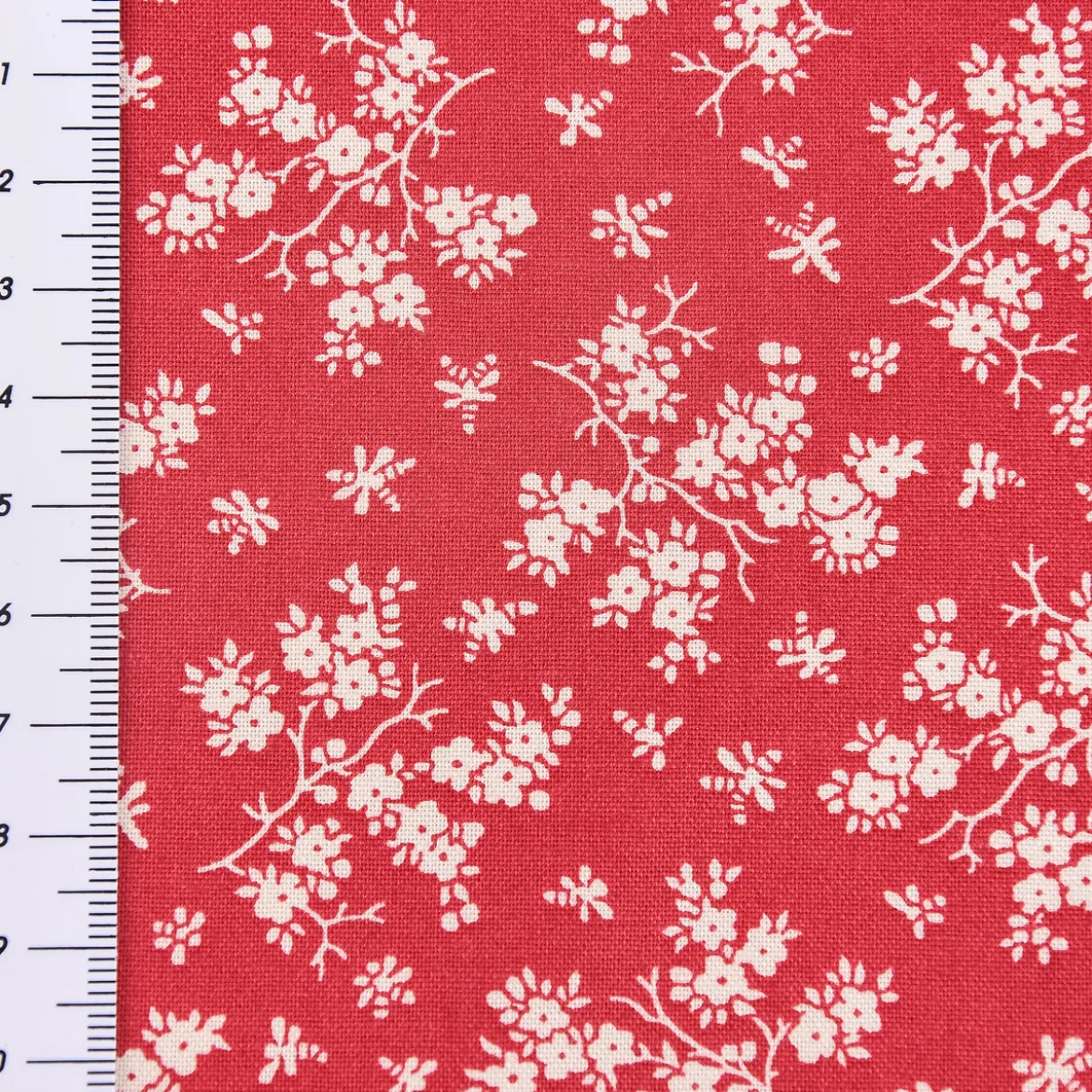 Baumwollstoff Trachtenstoff Blumen rot beige 1,4m Breite