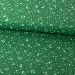 Baumwollstoff Trachtenstoffe Trachten Mini Blumen Punkte grün weiß 1,6m Breite