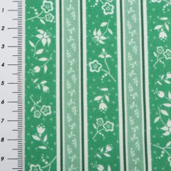 Baumwollstoff Trachtenstoffe Trachten Streifen Blumen grün weiß 1,6m Breite
